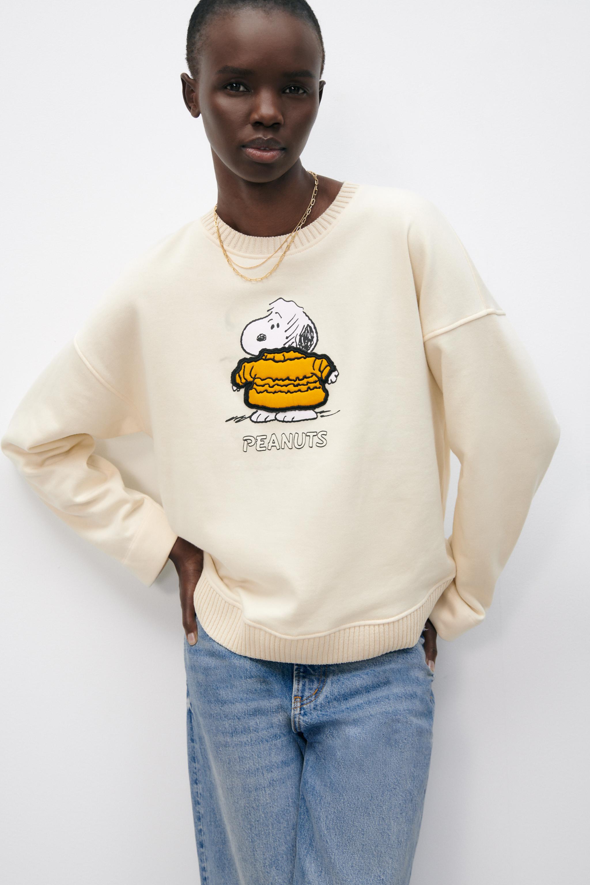 SNOOPY PEANUTS SWEATSHIRT Ecru ZARA United Kingdom